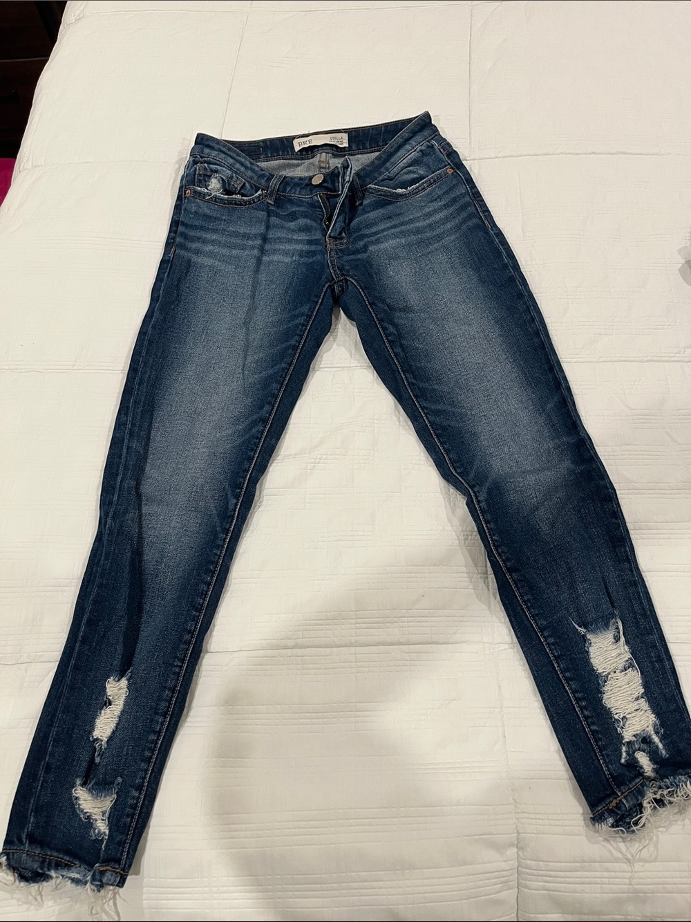 BKE Dark Blue Skinny Ripped Jeans